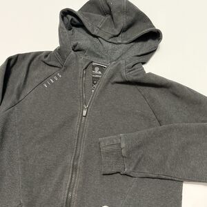 Virus International Hoodie Men’s Med Heather Gray Full Zip Heavyweight Stretch
